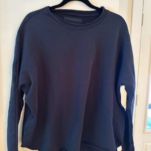 Frank and Eileen Effie Long-sleeve Funnel Neck Capelet Navy NWOT Size Small